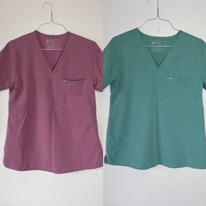 Bundle of two Figs One Pocket Scrub Tops L